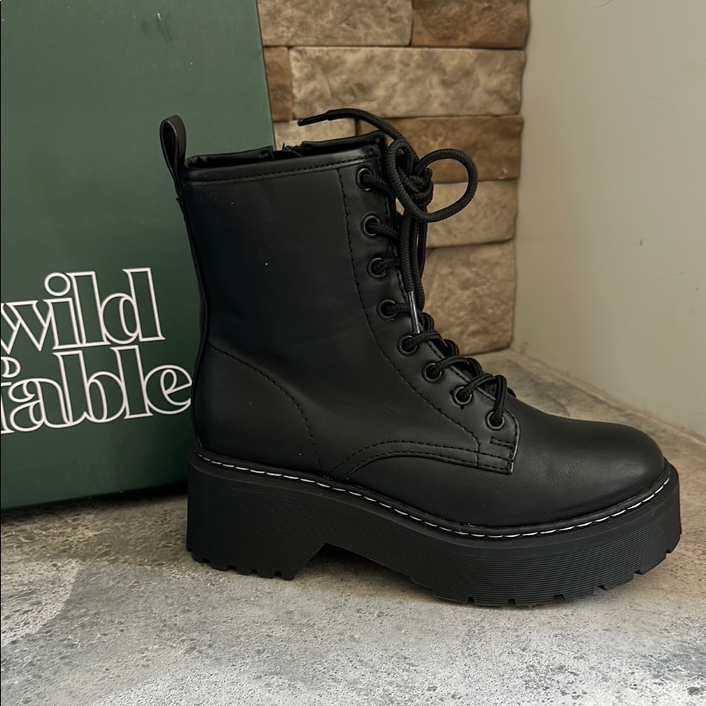 Wild Fable Black Zea Lug Combat Boots